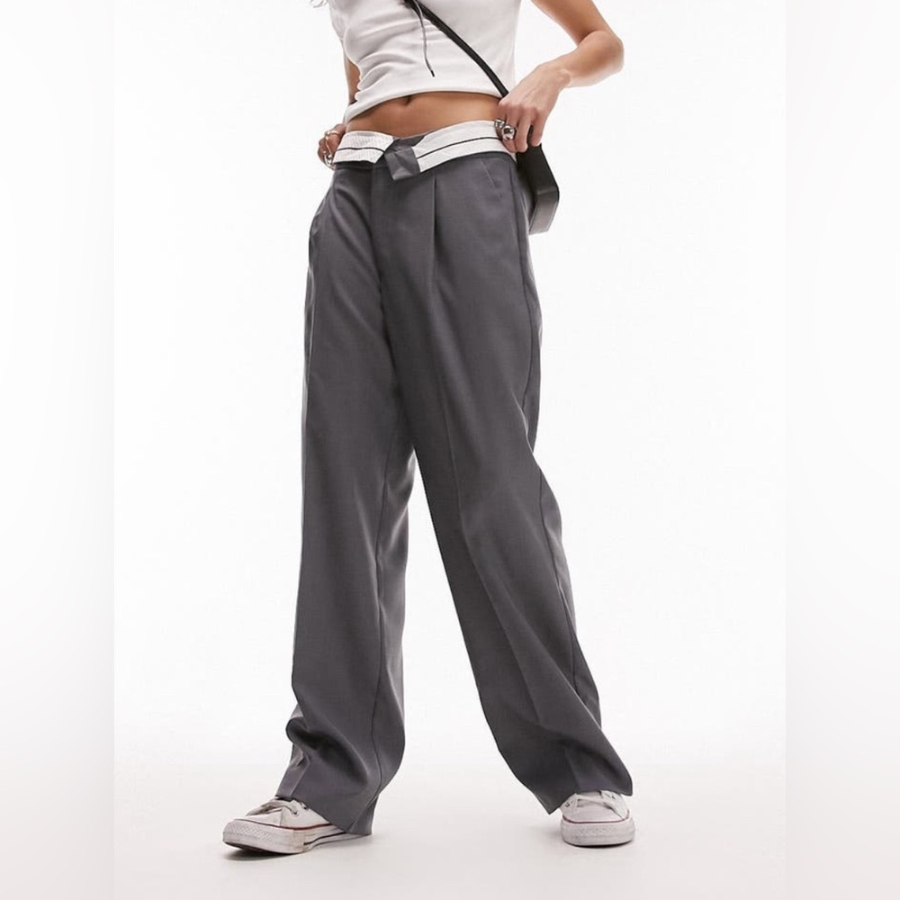 Topshop Foldover Waist Peg Trousers, NWT, Sz 14